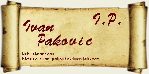 Ivan Paković vizit kartica